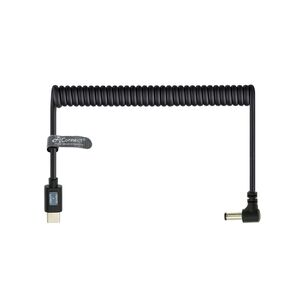 12V PD Power Cable USB C Type C to DC 5.5x2.5mm Male Right Angle Coiled Cable with Power Indicator for KiPRO LCD Monitors Blackmagic BMCC Camera Video Assist Monitor in Saudi Arabia