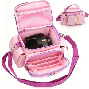 Camera Sling Bag Compatible with Polaroid, Padded Oxford Bag for Now/Go, Pink in Saudi Arabia