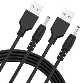 Vanjua 2 Pack USB Type‑A Male to DC 3.5mm x 1.35mm Barrel Jack Charging Cable, 5V 1A DC Power Plug Cord for USB Fans, Desk Lamps, Mini Speakers and Other 5V Small Electronic Devices in Saudi Arabia