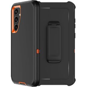 for Samsung Galaxy S24 Plus Case with Belt Clip Holster,2X Screen Protector,Heavy Duty Military Grade Full Body Shockproof Dust-Proof Rugged Protective Cover for Samsung S24 Plus 5G (Orange) in Saudi Arabia