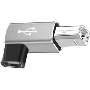 USB C Female to Square Male USB Adapter, Straight Black in Saudi Arabia
