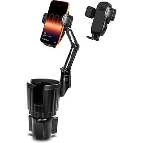 YUHENG Upgraded Cup Holder Phone Mount for Car - Permanent Screw-Fixed Base (No Wobble), Offset Space-Saving Design,Universal Adjustable Cell Phone Cradle for iPhone, Android, SUV, Truck in Saudi Arabia