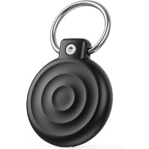 Anti-Theft for AirTag Holder with Security Lock, IPX8 Waterproof for Airtag Case Compatible with Apple AirTag (1st & 2nd Gen), Rugged Hard Shell Cover for Keys, Luggage & Pet Collar, Black in Saudi Arabia