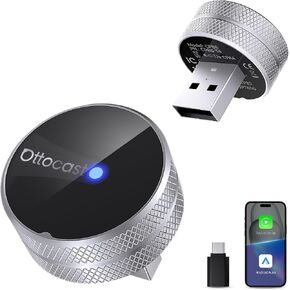 OTTOCAST Mini Tube 2026 Wireless CarPlay & Android Auto Adapter, Plug & Play Auto Connect, 5GHz WiFi Stable Performance, Compatible with iPhone & Android, Premium Aluminum Build in Saudi Arabia