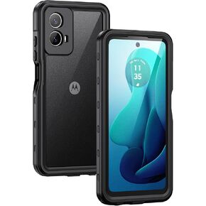 Lanhiem Motorola Moto G 5G 2024 Case, IP68 Waterproof Dustproof Shockproof Case with Built-in Screen Protector, Full Body Underwater Protective Cover for Moto G 5G Only, Black in Saudi Arabia