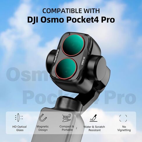 Walking Way Magnetic CPL Filter for DJI Osmo Pocket 4P & Xtra Muse2 Pro, Ultra-Thin Gimbal-Safe Optical Glass Lens Protector, 28-Layer Nano-Coated Anti-Glare Scratch-Resistant Filter Accessories in Saudi Arabia