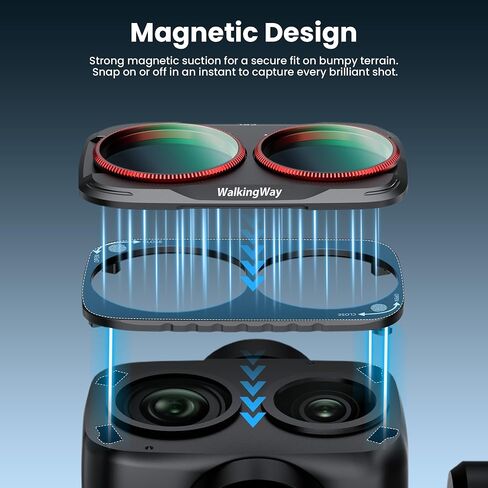 Walking Way Magnetic CPL Filter for DJI Osmo Pocket 4P & Xtra Muse2 Pro, Ultra-Thin Gimbal-Safe Optical Glass Lens Protector, 28-Layer Nano-Coated Anti-Glare Scratch-Resistant Filter Accessories in Saudi Arabia