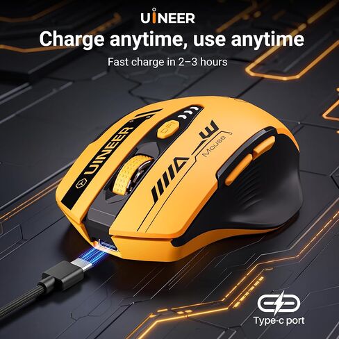 Uineer Wireless Mouse, Bluetooth 5.0/2.4G /Wired, 12,800 DPI, Programmable in Kuwait