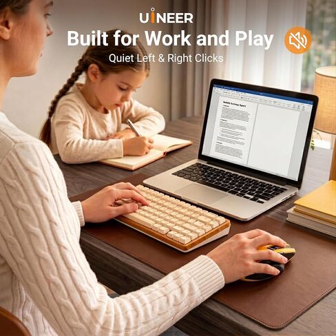Uineer Wireless Mouse, Bluetooth 5.0/2.4G /Wired, 12,800 DPI, Programmable in Kuwait