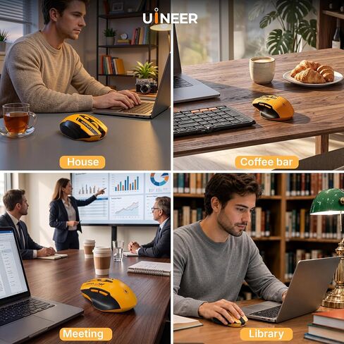 Uineer Wireless Mouse, Bluetooth 5.0/2.4G /Wired, 12,800 DPI, Programmable in Kuwait