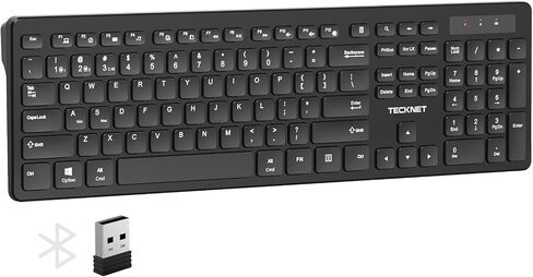 TECKNET Wireless Keyboards Full Size, 2.4G USB and Bluetooth Multi Device in Saudi Arabia