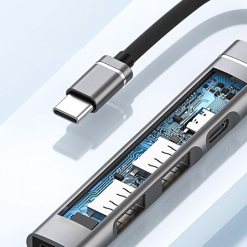Type C to USB Hub Adapter for Phones, Tablets,Connect USB Devices to Your Type C Port Aluminum Alloy Shells Heat Sink in Kuwait