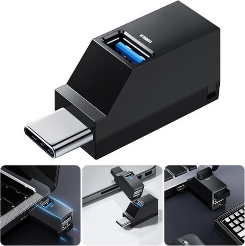 3 Port USB C Hub Adapter High Data Transfer Easy Connection for Laptop PC Multiple Devices in Saudi Arabia