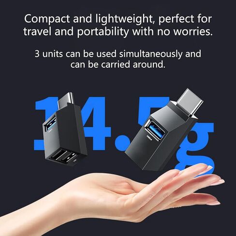 3 Port USB C Hub Adapter High Data Transfer Easy Connection for Laptop PC Multiple Devices in Saudi Arabia