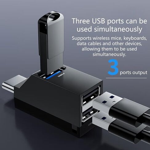 3 Port USB C Hub Adapter High Data Transfer Easy Connection for Laptop PC Multiple Devices in Saudi Arabia