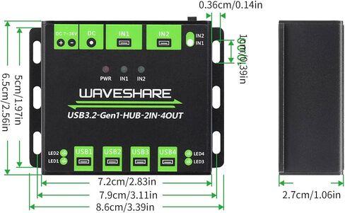USB 3.2 Hub With Hosts Support, Expand 4X USB Ports, Industrial Grade Chip MTT Technology, Stable And Fast For Office, Home, Industrial Grade USB Hub in Saudi Arabia