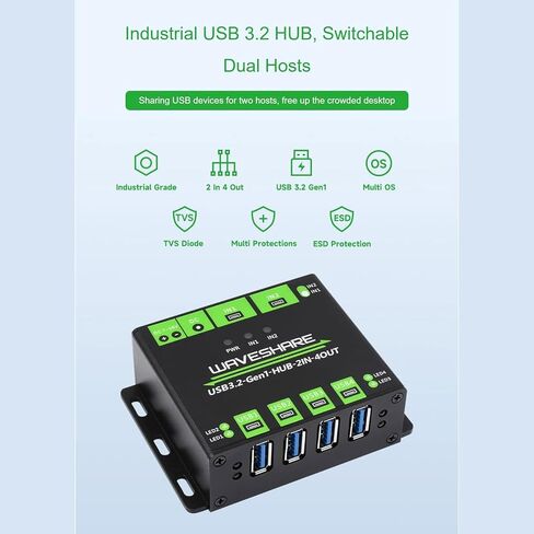 USB 3.2 Hub With Hosts Support, Expand 4X USB Ports, Industrial Grade Chip MTT Technology, Stable And Fast For Office, Home, Industrial Grade USB Hub in Saudi Arabia