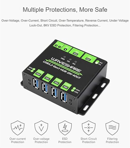 USB 3.2 Hub With Hosts Support, Expand 4X USB Ports, Industrial Grade Chip MTT Technology, Stable And Fast For Office, Home, Industrial Grade USB Hub in Saudi Arabia