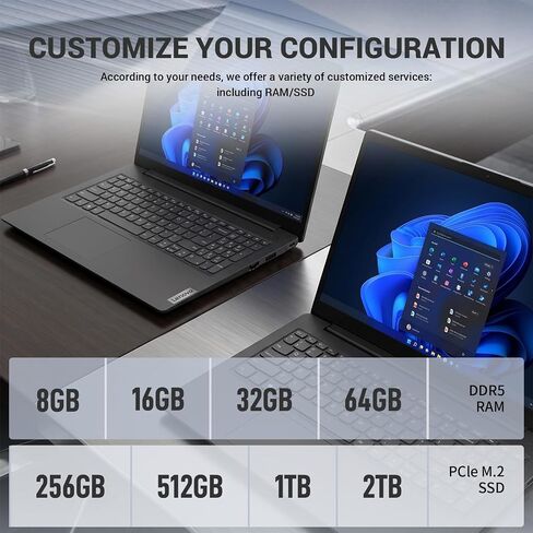 Lenovo V-Series V15 Business Laptop, Intel Core i7-13620H, 15.6" FHD in Kuwait