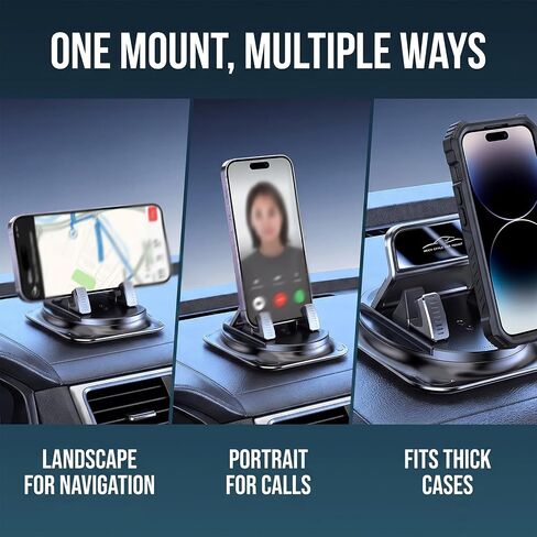 WZP 360Degree Rotation Dashboard Phone Holder for Car with Double Layer Pad in Saudi Arabia