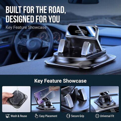 WZP 360Degree Rotation Dashboard Phone Holder for Car with Double Layer Pad in Saudi Arabia