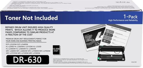 DR630 DR-630 Drum Unit (Not Toner) Replacement for Brother DR 630 Drum TN660 TN630 for HL-L2300D HL-L2320D HL-L2305W MFC-L2700DW HL-L2360DW HL-L2380DW DCP-L2540DW MFC-L2720DW Printer Black, 1-Pack in Saudi Arabia