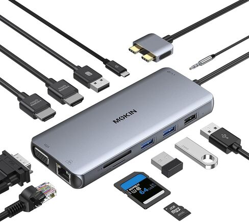 MOKiN USB C Docking Station Dual Monitor 2 HDMI for Dell/HP/Lenovo Laptop in Saudi Arabia