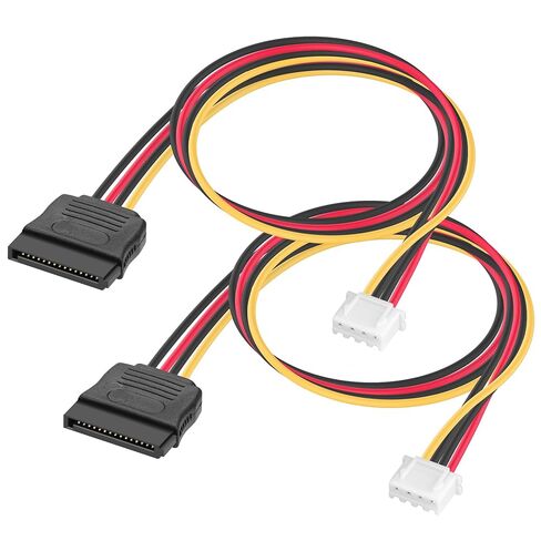 XH2.54 4Pin to SATA 15Pin Female Power Cable 40cm/15.7in, Floppy Small 4‑pin XH2.54mm to SATA Power Adapter Cord for ITX Mini PC, Industrial PC, SATA HDD SSD Hard Drive(2 Pack) in Kuwait