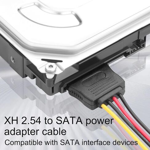 XH2.54 4Pin to SATA 15Pin Female Power Cable 40cm/15.7in, Floppy Small 4‑pin XH2.54mm to SATA Power Adapter Cord for ITX Mini PC, Industrial PC, SATA HDD SSD Hard Drive(2 Pack) in Kuwait