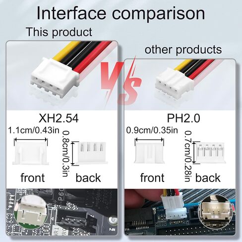 XH2.54 4Pin to SATA 15Pin Female Power Cable 40cm/15.7in, Floppy Small 4‑pin XH2.54mm to SATA Power Adapter Cord for ITX Mini PC, Industrial PC, SATA HDD SSD Hard Drive(2 Pack) in Kuwait