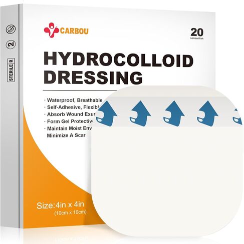 Carbou Hydrocolloid Wound Dressing 4"x4", 20 Pack, Hydrocolloid Bandages in Saudi Arabia