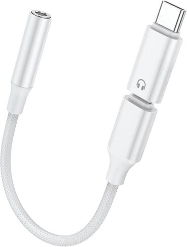 AreMe 2 Pack Headphone Adapter for Lightning to USB C Male and 3.5mm Female in Saudi Arabia