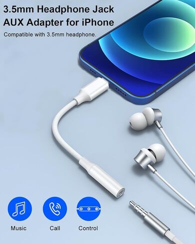 AreMe 2 Pack Headphone Adapter for Lightning to USB C Male and 3.5mm Female in Saudi Arabia