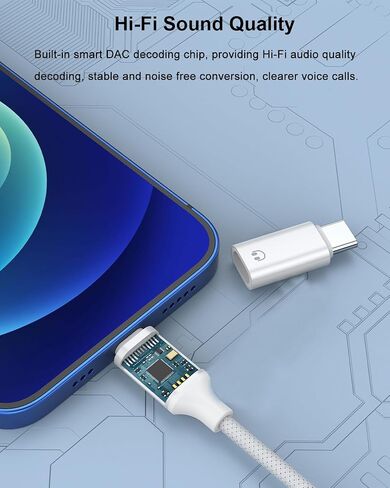AreMe 2 Pack Headphone Adapter for Lightning to USB C Male and 3.5mm Female in Saudi Arabia