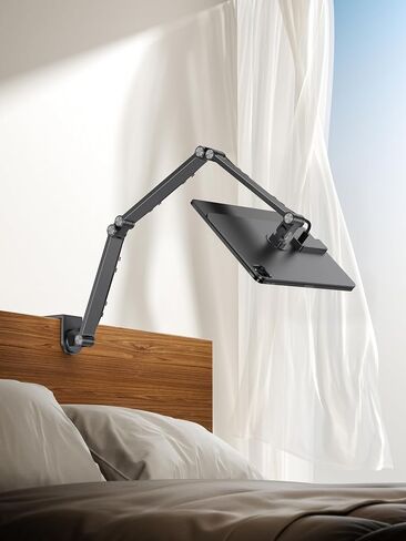 LULULOOK [Upgrade] Magnetic Wireless Charging Stand for iPad Pro 11" M5 & M4, Rock Steady iPad Stand for Desk with Foldable Aluminum Alloy Arm, Adjustable Tablet Mount with 2M Braided Cable in Saudi Arabia