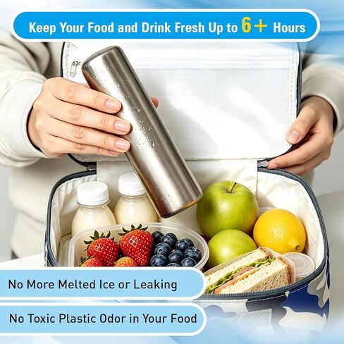 Stainless Steel Ice Packs 2pk Cylinder Freezer Packs for Lunch Box in Saudi Arabia