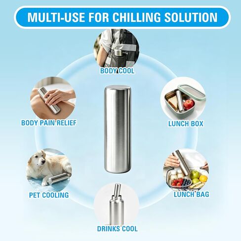 Stainless Steel Ice Packs 2pk Cylinder Freezer Packs for Lunch Box in Saudi Arabia