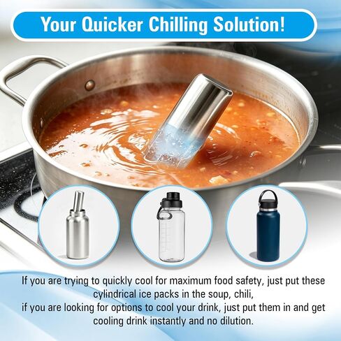 Stainless Steel Ice Packs 2pk Cylinder Freezer Packs for Lunch Box in Saudi Arabia