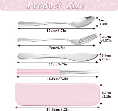 JEPELUS 2Pcs Travel Utensils with Case, Reusable Portable Cutlery Set in Saudi Arabia