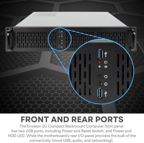 Quiet Rackmount Computer (3.4-4.6GHz AMD Ryzen 7 5700X CPU, 64GB RAM, 2TB SSD, Quadro A1000, W11 Pro) - 2U Rack Mount Server or Workstation Desktop PC for Home or Business in Saudi Arabia