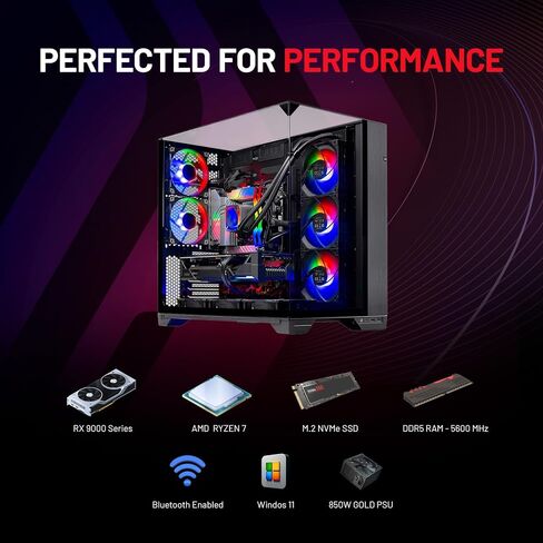 Skytech Gaming PC O11 Vision, Ryzen 7, RX 9070 XT, 32GB RAM, 1TB SSD in Kuwait