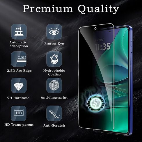 [2+2 Pack] Privacy Screen Protector for Motorola Moto G Stylus 2025, Anti-Spy Shatterproof Tempered Glass with Camera Lens Tempered Glass 9H Hardness Bubble Free Anti-Glare Case Friendly in Saudi Arabia