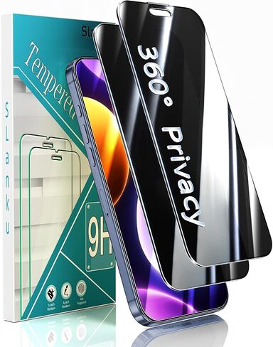 Slanku 360 Privacy Screen Protector for iPhone 15 Pro Max Tempered Glass in Kuwait