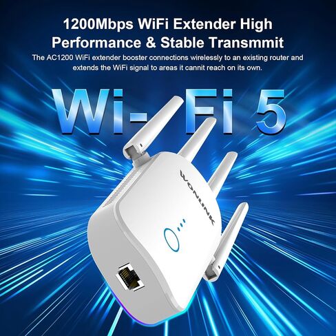WiFi Extender Signal Booster,1200Mbps WiFi Repeater (White) in Saudi Arabia