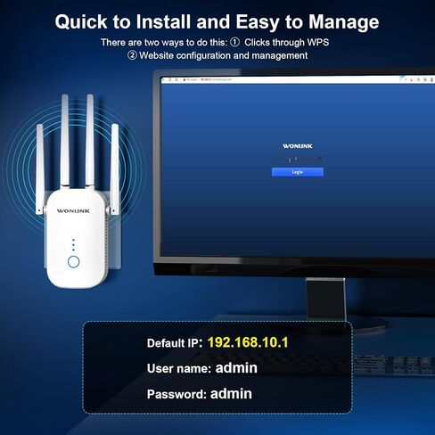 WiFi Extender Signal Booster,1200Mbps WiFi Repeater (White) in Saudi Arabia