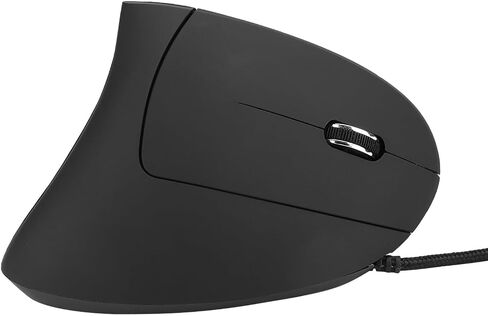 Ergonomic Vertical Gaming Mouse,800‑1200‑2000‑3200 DPI Adjustable Optical LED, Smart Connection, Gaming Mouse, Plug and Play, for (Black) in Kuwait