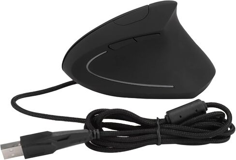 Ergonomic Vertical Gaming Mouse,800‑1200‑2000‑3200 DPI Adjustable Optical LED, Smart Connection, Gaming Mouse, Plug and Play, for (Black) in Kuwait