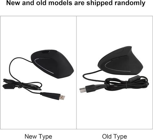 Ergonomic Vertical Gaming Mouse,800‑1200‑2000‑3200 DPI Adjustable Optical LED, Smart Connection, Gaming Mouse, Plug and Play, for (Black) in Kuwait