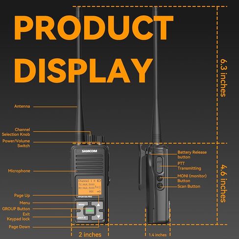 SAMCOM FPCN10A-PRO 2 Way Radio Walkie Talkies, Custom Channel Names, 6 Pack in Saudi Arabia