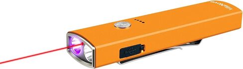 EDC Flashlight, 1000 Lumens Pocket Flashlight with Class 1 Red Laser, UV and White LED Combo, Rechargeable Flat Flashlight for Outdoors, Emergency, Pet Urine Detection in Kuwait